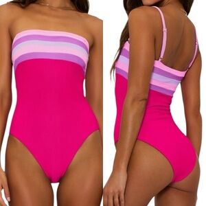 BEACH RIOT Jessa Stripe One Piece Swimsuit! Retail $178.